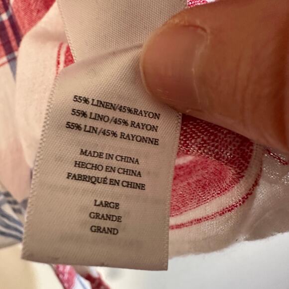 Rails Amelie Carmine Linen Blend Tie Front Shirt - Picture 6 of 8